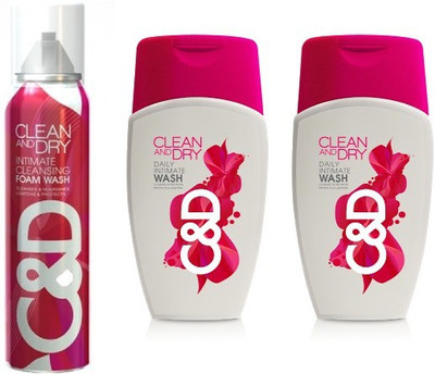 

Midas Care Clean and Dry Combo : Wash (Pack of 2) + Foam Intimate Wash(185 g, Pack of 3)
