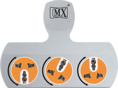 

MX 3 Pin 3 Way Strip With Rotatable Sockets Worldwide Adaptor(Multicolor)