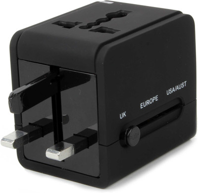

DigiFlip Voyager Worldwide Travel Adaptor/ USB Mobile Charger(Black)