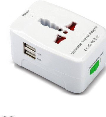 

SND All in One Universal International Travel AC Power Round Charger AU US UK EU converter Worldwide Adaptor(White)