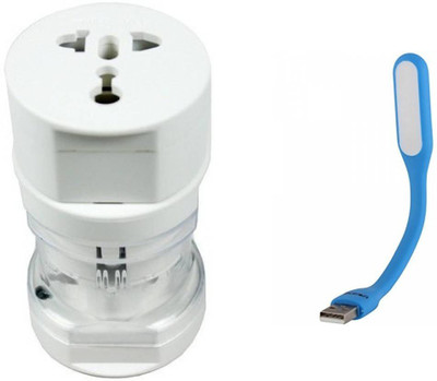 

Skys & Ray adaptor with USB light Worldwide Adaptor(White)