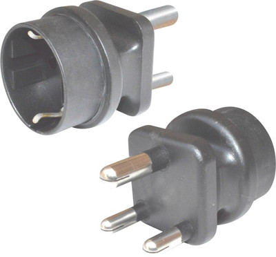 

MX Indian Plug to Europe Schuko Socket - 5 Amp Worldwide Adaptor(Black)