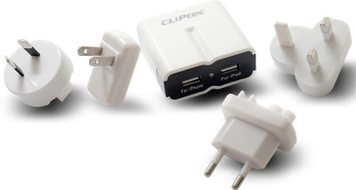 

Cliptec GZU390WH Dual USB Charger Travel Kit Worldwide Adaptor(White)