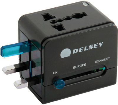 

Delsey Universal Electric Plug Adaptor Blue Worldwide Adaptor(Blue)