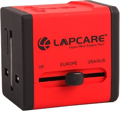 

Lapcare Worldwide Adapter with Dual USB Port Worldwide Adaptor(Red)