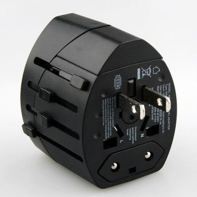 Pia International Dual USB Worldwide Adaptor Black Pia International Laptop Accessories