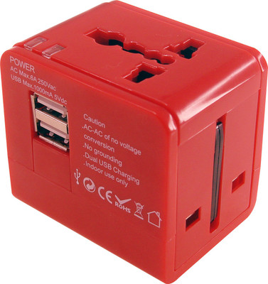 

Swiss Military CHARGER WITH USB-UAM5 Worldwide Adaptor(Red)