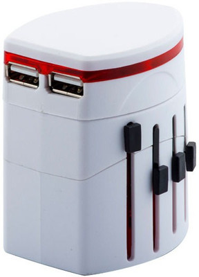 

White 2 USB Port International Travel Worldwide Adaptor(White)