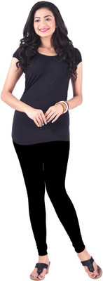 LUX LYRA Churidar  Ethnic Wear Legging(Black, Solid)