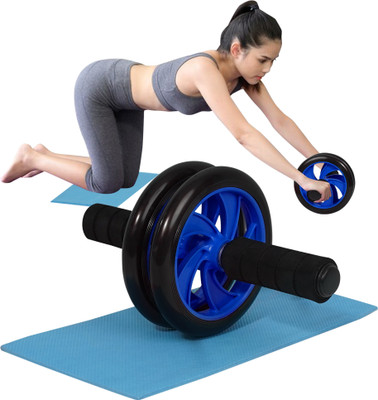 YIXTY Power Wheel Double Abdominal Roller Abs Workout Fitness Machine Gym Ab Exerciser Ab Exerciser(Black, Blue)
