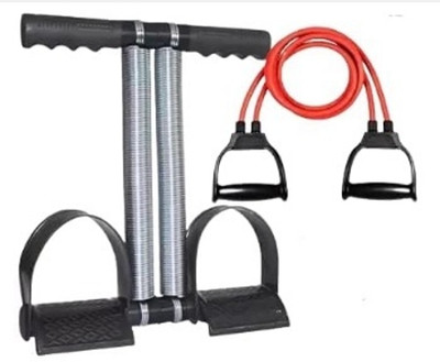 Forgesy Tummy Trimmer With Double Toning Tube - 2 Ab Exerciser Ab Exerciser(Silver)