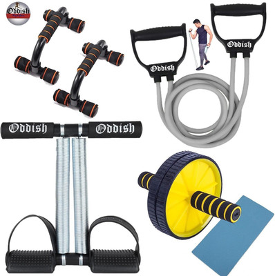 Oddish 12 inch Tummy Trimmer and pushup bar, Toning tube with abdominal wheel Ab Exerciser(Multicolor)