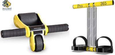 PRO365 Tummy Trimmer & Foldable Ab Roller for Fat Burning & Home Gym Exerciser (Combo) Ab Exerciser(Yellow)