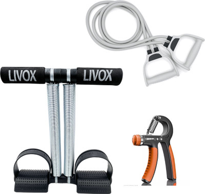 LIVOX Tummy Trimmer, Toning Tube And R Hand Grip For Home Workout Ab Exerciser(Multicolor)