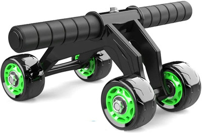 Ecosia Ab Roller with 4 Wheel Exercise Equipment for Workout with Knee Pad Mat Ab Exerciser(Multicolor)