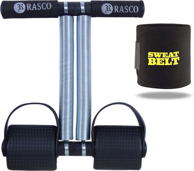 RASCO STEEL DOUBLE SPRING BLACK AB EXERCISER WITH SWEAT BELT Ab Exerciser(Black)