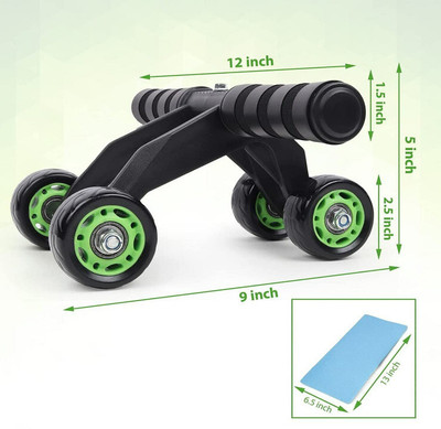 DHEER 4-Wheel Ab Roller/Fitness Accessories/Exerciser & Gym Equipment for Unisex Ab Exerciser(Multicolor)