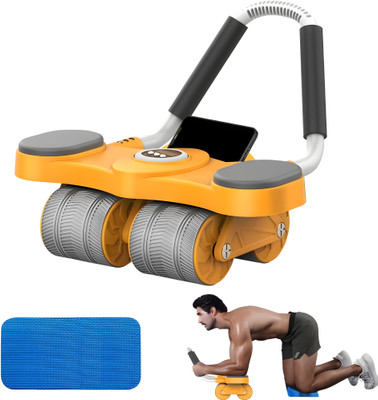 Breewell Ab Wheel Roller Fitness Abdominal 4 Wheels Abdominal Roller with Digital Timing Ab Exerciser(Multicolor)