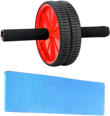 SLOVI Wheel Abdominal Exerciser Gym Roller Abs Slimming Core Double Thick Knee Pad Ab Exerciser(Multicolor)