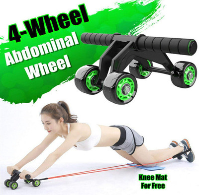 DHEER 4-Wheel Ab Roller/Fitness Accessories/Exerciser & Gym Equipment for Unisex Ab Exerciser(Multicolor)
