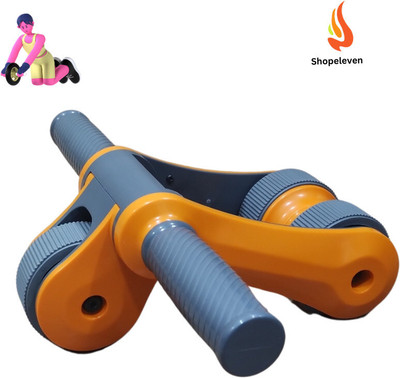 Shopeleven Ab Roller With Knee Mat, Abdominal Workout Fitness Exercise Equipment Ab Exerciser(Orange)
