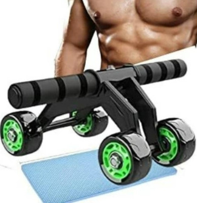 KBCCRAZY Ab Roller, Push-up Bar 4-Wheels Abdominal Muscle Ab Exerciser Ab Exerciser(Black, Green)