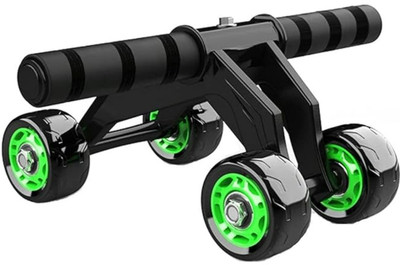 abcdeyes Anti Skid Abdominal Ab Four Roller Exercise Wheel with Knee Mat Ab Exerciser(Multicolor)