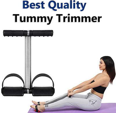 FFive Tummy Trimmer Yoga Sports Resistance Band, Pedal Puller for Exercise Exercise Ab Exerciser(Black, Silver)