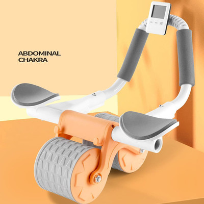 Obvie Ab Roller fitness Home Workout Equipment Automatic Rebound With Mat & Timer Ab Exerciser(Orange)