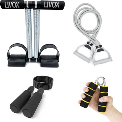 LIVOX Tummy Trimmer And Toning tube With Skipping Rope, Handgrip Ab Exerciser(Multicolor)