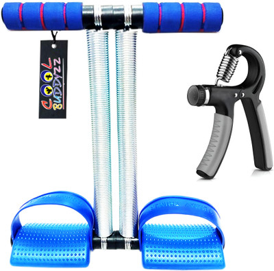 Cool Buddyzz Double Spring Tummy Trimmer|Hand Gripper For Best Hand Exerciser Grip Adjustable Ab Exerciser(Blue)