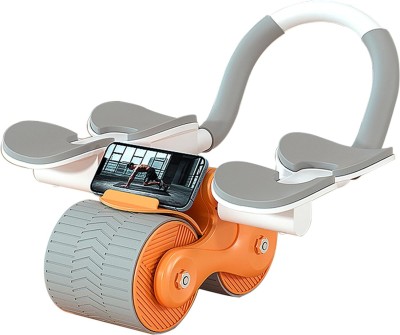 Manogyam Automatic Rebound Abdominal Wheel Elbow Support,Core Workout Equipment for Ab Exerciser(Orange, Grey)