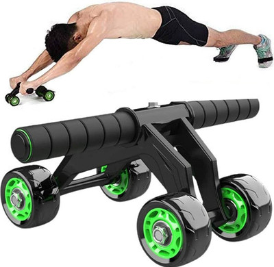 IRONCORE 4 Wheel roller Exerciser for Abdominal Stomach with Knee Mat for Unisex Ab Exerciser(Multicolor)