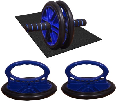 LE IN AB Roller With Push Up Bar & Ab Roller & Push Up Stand for Exercise Ab Exerciser(Black, Blue)