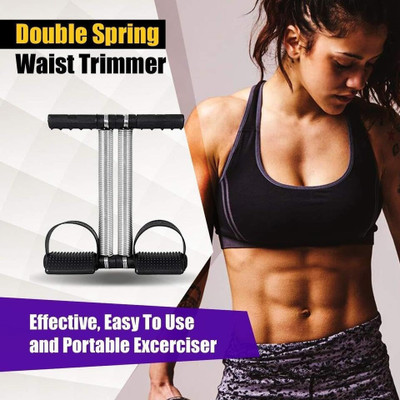 B VIBES Tummy Trimmer Double Spring - Men / Women Abs Maker Fat Burner Fitness Exerciser Ab Exerciser(Black)
