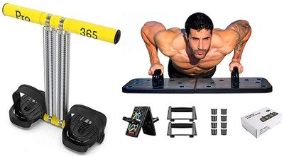 PRO365 Tummy Trimmer With Pushup Board Combo 6 Month Warranty Ab Exerciser(Multicolor)