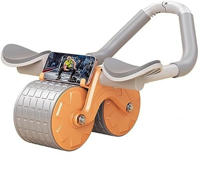 PaxMore Roller Wheel Exercise with Elbow Support, Automatic Rebound Abdominal Wheel Ab Exerciser(Orange)