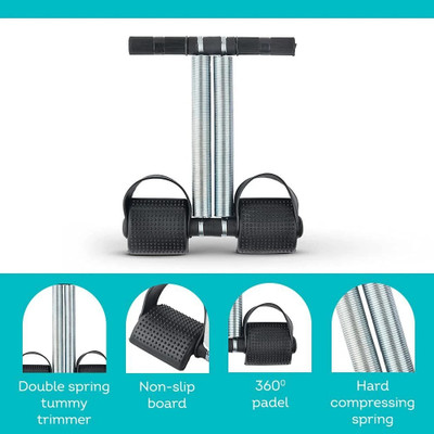 gamers hub HEAVY PURE DOUBLE STEEL SPRING TUMMY TRIMMER FOR WOMEN & MEN Ab Exerciser(Black)