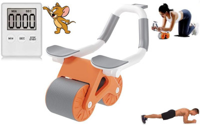 lexso Roller Wheel with Elbow Support, Automatic Rebound dominal Wheel Ab Exerciser(Orange)