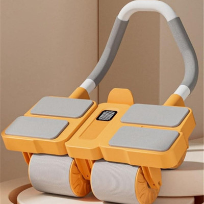 Whipbird New Upgraded Four Wheel Automatic Rebound Abdominal Roller with 4 Elbow Support Ab Exerciser(Orange, Blue, White)