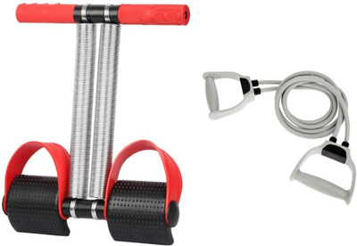 HOUSE OF COMMON Double Spring Tummy Trimmer and Toning tube combo for men& women Ab Exerciser(Red)