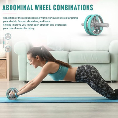 Shopeleven Adjustable Ab Roller No Floor Damage Multipurpose Unisex Weight Loss Workout Ab Exerciser(Blue)