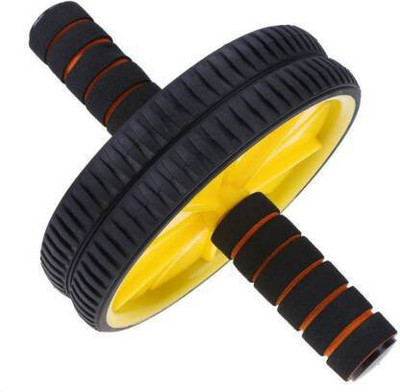 HOC Double Wheel AB Roller For Exercise and Workout AB Exerciser (Yellow, Black) Ab Exerciser(Yellow, Black)