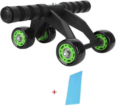 IRONCORE 4-Wheel Ab Roller/Fitness Accessories/Exerciser & Gym Equipment for Unisex Ab Exerciser(Black, Green)
