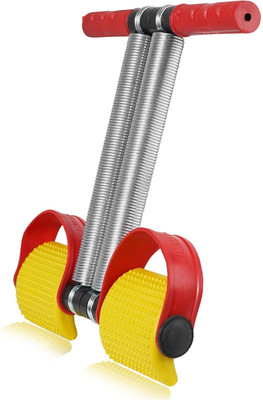 QUICK FIT Fitness Slimming Equipment,Pull Rope Dual Spring Tension Foot Pedal Sit Up for Ab Exerciser(Red, Yellow)
