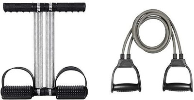 gamers hub Fitness Combo Of Double Spring Tummy Trimmer & Double Toning Tube Gym & fitness Ab Exerciser(Multicolor)