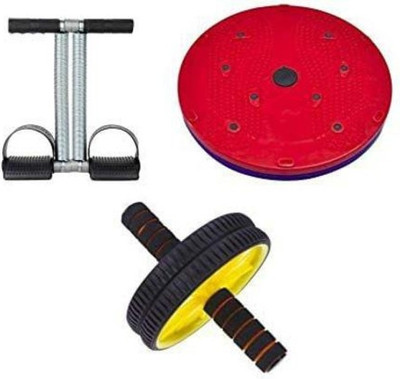 FITGENIX Combo of Tummy Trimmer & Twister Exerciser Two Wheel AB Roller Gym & Fitness Kit Ab Exerciser(Multicolor)