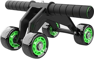 Sparsh Collection Abdominal Abs Exercise Roller Elbow Support-Core Strength Training 4-Wheel Ab Exerciser(Green)