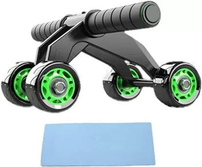 IRONCORE 4 Wheel Ab Roller for Abdominal Stomach Training, Six Pack Workout at Home Ab Exerciser(Black, Green)