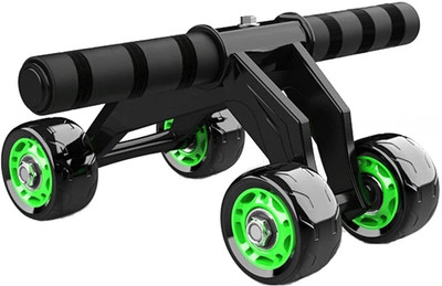 BKCFREEZE Home Gym Four AB Wheel Roller - Abdominal Fitness Trainer And Stomach Exercise Ab Exerciser(Black, Green)